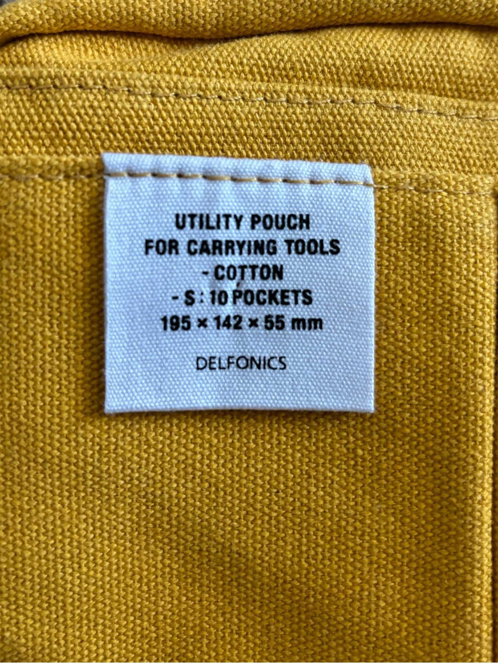 Delfonics Yellow Utility Pouch - Compact Cotton Storage - Picture 4 of 5